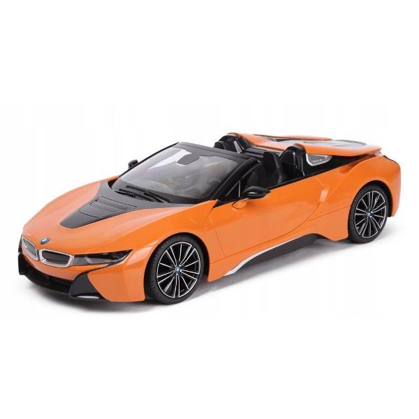 Copilul dumneavoastra se poate juca in voie cu masina cu telecomanda BMW I8 scara 1 la 12  oferita de brandul international Rastar Nicio cursa nu este imposibil de castigat cu acesta masinuta replica oficiala cu licenta a modelului original construita cu mare atentie la detalii Masinuta are proportiile ideale pentru momente pline de distractie si amuzament avand dimensiunile in centimetri dupa cum urmeaza  3818108Masinuta functioneaza pe frecventa de 27145MhzAlimentarea se face 