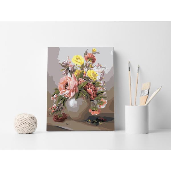 Setul de pictura pe numere te poate scufunda partial in lumea fanteziilor tale si iti ofera posibilitatea de a patrunde mai mult in lumea artei de a petrece placut si productiv timpul liberDe asemenea rezultatul muncii poate sa se transforme in decor pentru casa sau o ideie minunata de cadouCe contine setul de pictura pe numere- Un desen contur cu indicarea numarului culorii Fiecare celula de contur a imaginii este numerotata si 