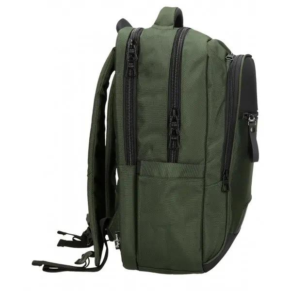 Rucsac barbati Pepe Jeans Bromley 24 2 compartimente buzunare laptop 156 inch tableta 12 inch verde 31x44x15 cmBrand Pepe Jeans LondonCuloare verdeDimensiune 31x44x15 cmMaterial poliester  piele ecologicaBretele sunt ajustabile pentru o purtare confortabila si ergonomice care se adapteaza perfect la spate si captusiteCompartiment special pentru laptop tabletaCapacitate 19 litri2 compartimente pentru o mai buna 