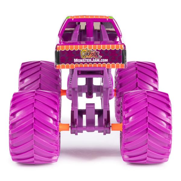 Du la alt nivel jocul Monster Jam cu noul camion monstru oficial la scara 124 Monster Jam Cu mai multe detalii si grafica ca pana acum aceasta replica autentica intruchipeaza stilul si mandria masinilor reale Anvelopele oficiale de cauciuc BKT ofera o tractiune mai mare astfel incat sa iti poti duce camionul pe noi culmi &Icircn plus un sistem de suspensie complet nou si functional absoarbe mai bine impactul astfel incat sariturile inalte cu prabusiri si cele care zdrobesc 