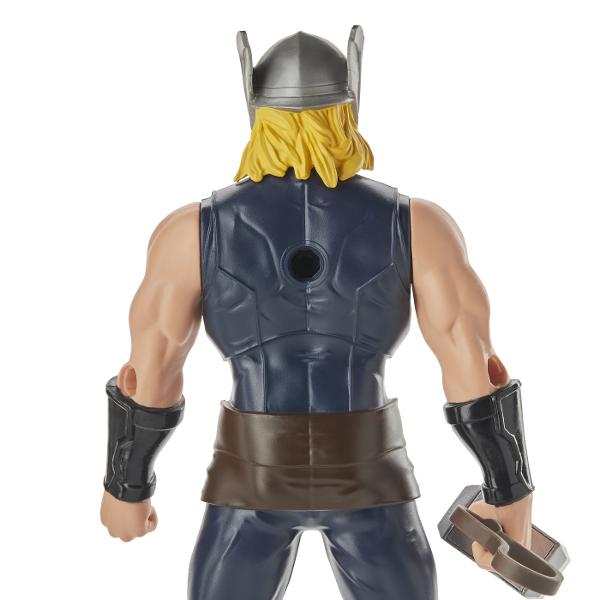 Cu figurinele de actiune Marvel de 24 cm de la Hasbro copiii isi pot imagina actiunea si aventurile Universului Marvel ca super-eroul lor preferat Dispunand de un design clasic si mai multe puncte de articulatie pentru distractie deplina copiii se pot preface ca au propriile lor aventuri Marvel captivante si pline de actiune Acest pachet contine personajul Thor