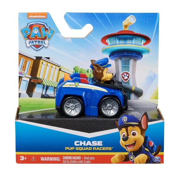 Alearga spre misiunea de salvare cu pilotii din Patrula catelusilor Pup Squad Racers Fiecare masina de curse Pup Squad masoara 63 cm lungime si 5 cm inaltime astfel incat se potrivesc perfect in palma sau in buzunar fiind jucariile de dimensiuni perfecte pe care copiii le pot lua cu ei oriunde Fiecare catel din Patrula catelusilor este imbracat in uniforma autentica din filmul Patrula catelusilor cu urechile date pe spate astfel incat sa para ca alearga cu viteza maxima la fel ca in 