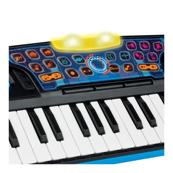 Winfun Orga Electronica este un jucarie muzicala ideala pentru cei mici Are 37 de clape cu lumina intermitenta 5 selectii de instrumente 4 sunete de tobe si 5 ritmuri de dans pentru a adauga un plus de distractie Copiii se pot distra cu melodiile demonstrative si efectele sonore speciale incluse Orga este echipata cu functii de inregistrare oprire si redare astfel incat cei mici pot crea propriile lor melodii Cu un design colorat si usor de utilizat aceasta orga ajuta la dezvoltarea 