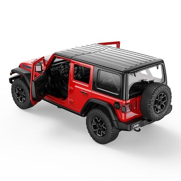 Masinuta are proportiile ideale pentru momente pline de distractie si amuzament Masinuta metalica Jeep Wrangler Rubicon 4XE rosu cu scara 1 la 32 are anvelope de cauciuc si un design detaliat interior-exterior realizat din material metalic turnat cu accesorii realizate din material plastic portiere de calitate superioara Copilul dumneavoastra se poate juca in voie cu masina metalica Jeep Wrangler Rubicon 4XE rosu cu scara 1 la 32 oferita de brandul international Rastar Nicio cursa nu este 