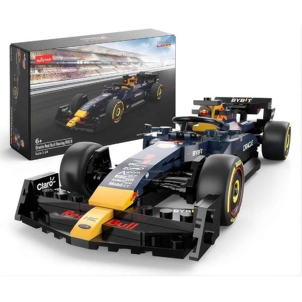 Kitul de constructie Oracle Red Bull Racing RB19 de la Rastar este o jucarie ideala pentru copiii de peste 6 ani si pentru toti fanii Formulei 1 care vor sa recreeze acasa adrenalina curselor Realizat la scara 124 acest model detaliat reproduce fidel monopostul echipei Red Bull Racing cu designul emblematic in culori bleumarin rosu si galben exact ca in sezonul de F1 Setul contine piese din plastic durabil si usor de asamblat oferind o activitate distractiva si educativa care dezvolta 