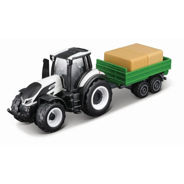 Descopera lumea agricola in miniatura cu setul &quot;Mini Work Machines Tractors w Trailers&quot; Aceste tractoare licentiate de 75cm realizate din metal turnat sub presiune si piese din plastic vin echipate cu remorci fiind gata sa abordeze orice sarcina de la ferma Cu designuri realiste posibilitatea de a atasa implemente si remorci functionale aceste seturi sunt perfecte pentru joaca si colectionareAtentie Pretul afisat este per bucata Nu se poate alege 