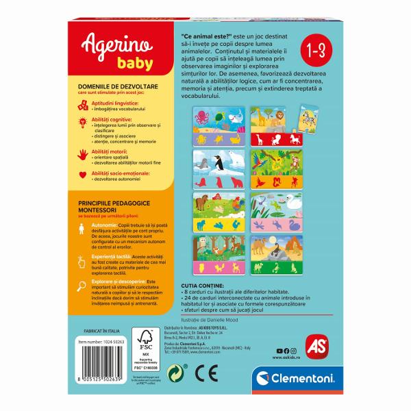 Pachetul include 8 carti ilustrate cu diferite habitate 24 de carti interconectate cu animale introduse in habitatul lor si asociate cu formele corespunzatoare instructiuni cu sugestii de joc