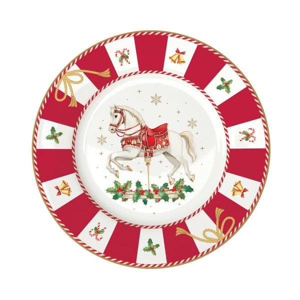 Completeaz&259; mesele festive cu acest set de 4 farfurii din por&539;elan fin parte din colec&539;ia Christmas Tale de la Easy Life Farfuriile realizate din por&539;elan alb de înalt&259; calitate sunt decorate cu detalii 