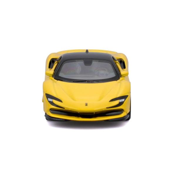Intra in lumea vitezei si a adrenalizei cu modelul Ferrari SF90 Stradale din colectia Speed &8203;&8203;Icons la scara 1 la 64 Acest model spectaculos este realizat din metal turnat sub presiune die-cast metal oferind o calitate premium si o greutate realista Sasiul metalic adauga robustete si durabilitate iar portierele care se deschid iti permit sa admiri interiorul detaliat Rotile din doua piese cu anvelope din cauciuc real asigurate un aspect autentic si o aderenta excelenta 