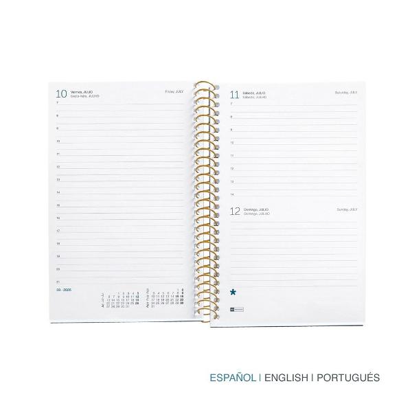 Agenda cu spira Miquelrius Activa 117x182 mm datata zilnic Leopard Natura MR38525