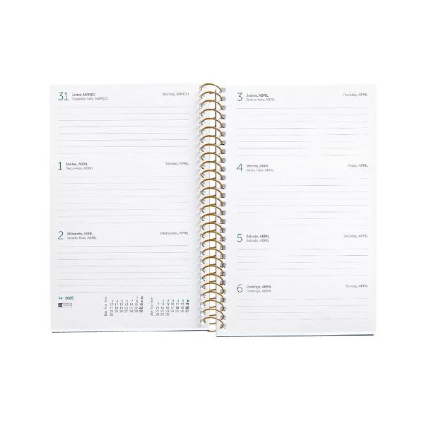 Agenda cu spira Miquelrius Activa 117x182 mm datata saptamanal Daisies Natura MR38528
