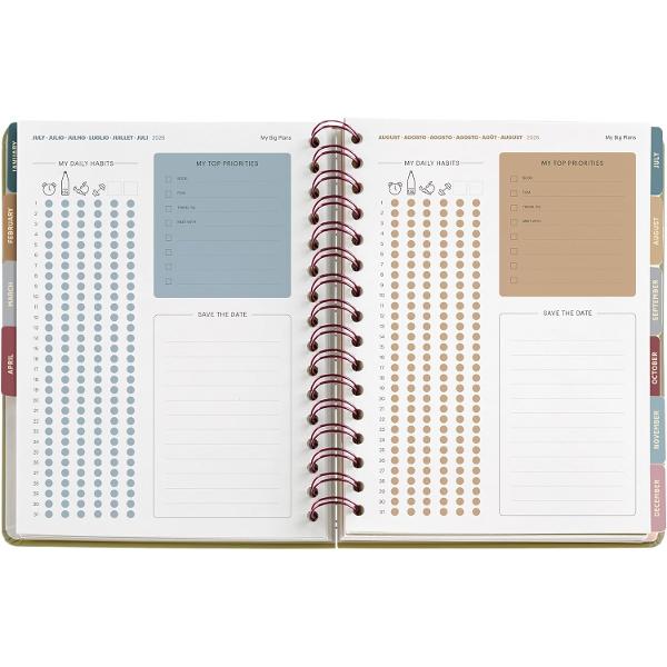 Agenda cu spira Miquelrius Plus 164x218 mm datata zilnic Bamboo Arno Dufour MR34569