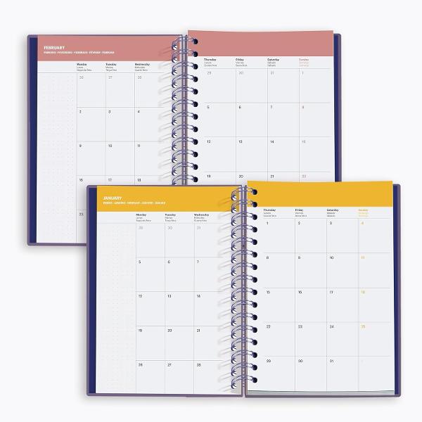 Agenda cu spira Miquelrius Plus 160x218 mm datata saptamanal Floral Duality Marf MR34573