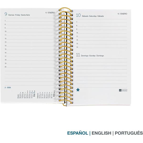 Agenda cu spira Miquelriua Caddy 80x120 mm datata zilnic Polka Dots MR39162&nbsp;