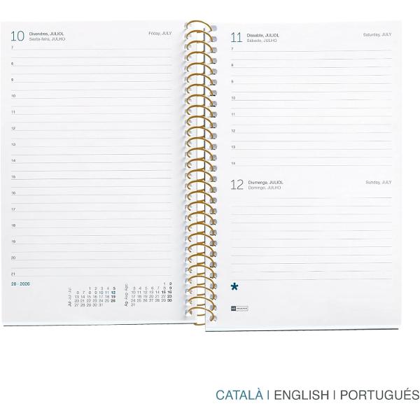 Agenda cu spira Miquelrius Activa 117x182 mm datata zilnic Strokes CAT MR38290