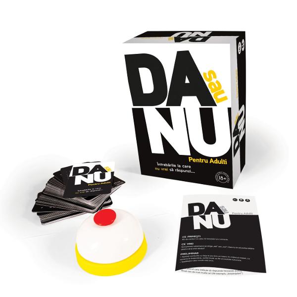 DA sau NU  Pentru Adulti este jocul perfect pentru serile pline de rasete provocari si intrebari incomode la care nu vei vrea sa raspunzi Simplu direct si amuzant acest joc iti testeaza limitele sinceritatii si spiritul de aventura Raspunde cu &bdquoda&rdquo sau &bdquonu&rdquo la intrebarile surprinzatoare si afla cat de bine iti cunosti prietenii atunci cand mastile cad si raspunsurile devin picante Un joc social ideal pentru petreceri seri intre adulti sau momente in 