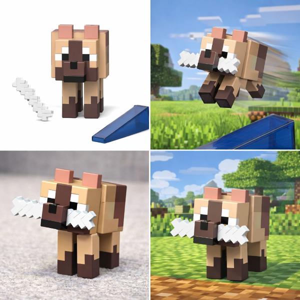 Creeaza exploreaza si supravietuieste cu figurile Minecraft Aceste figurine de actiune au fost create in mod autentic folosind designul pixelat al jocului video asa ca sunt grozave pentru joc si afisare Articulatiile mobile permit personajelor emblematice sa atinga ipostaze de actiune Fiecare figurina vine cu o piesa Build A Portal Jucatorii le pot colecta pe toate pentru a construi un portal complet Minecraft End care este de doua ori mai inalt decat figura Este un cadou grozav pentru 