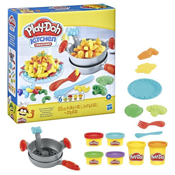 Stii cat este ceasul Este timpul pentru gustari haioase facute din plastilina Play-Doh Copiii de 3 ani si mai mari care adora sa fie creativi cu jucarii de gatit si plastilina modelatoare vor fi incantati sa creeze propriile versiuni Play-Doh ale gustarilor preferate de copii Cu ustensile Play-Doh usor de folosit si plastilina Play-Doh in culori variate sunt atat de multe creatii pe care imaginatia lor le poate &bdquogati&rdquo Creeaza preparate uimitoare adauga stralucire 