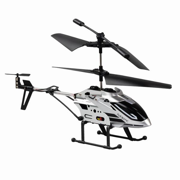 Silverlit Flybotic Sky Aurora este un elicopter cu telecomanda conceput pentru zbor stabil si control precis potrivit copiilor peste 8 ani Modelul dispune de sistem cu rotor dublu pentru echilibru optim si manevrabilitate imbunatatita fiind ideal pentru utilizare in interior Designul aerodinamic modern este completat de efectul luminos Dazzle LED Tail Light care ofera un plus de vizibilitate si impact vizual in timpul zborului Telecomanda ergonomica permite control intuitiv al directiei si 