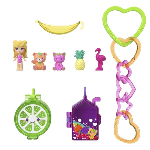 Setul de joaca Polly Pocket aduce distractia intr-un format portabil si colorat perfect pentru aventuri oriunde Fiecare are un design vesel si include o mini figurina Polly Pocket accesorii tematice si elemente interactive care transforma interiorul intr-un mic univers de joaca Se deschide pentru a dezvalui o scena de joc plina de detalii si surpriza unde copiii pot inventa povesti si pot explora diferite activitati alaturi de figurina inclusa Accesoriile si decorurile permit crearea unor 