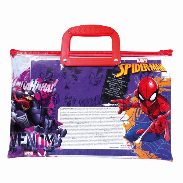 Luati gentuta cu voi la plimbari in masina in calatorii si pictati scene frumoase din viata eroului vostru preferat in blocul de desen Spider-Man folosind creioanele colorate si amestecand acuarelele dupa cum doriti Eroii vostri preferati vor arata acum reali Daca doriti sa va faceti creatiile si mai impresionante adaugati autocolante precum si diverse alte modele cu eroul vostru preferat