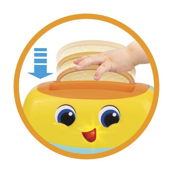Set Mic Dejun Cu Prajitor De Paine este un set interactiv pentru joaca de rol conceput pentru a recrea pregatirea micului dejun intr-un mod distractiv Painea poate fi introdusa in prajitor iar prin apasarea manerului aceasta sare in sus imitand functionarea unui prajitor real Jucaria include butoane pentru nivelul de rumenire un buton tip timer si o gura luminoasa Setul include si un ceainic interactiv care reda sunete si activeaza o lumina intermitenta atunci cand este inclinat iar 
