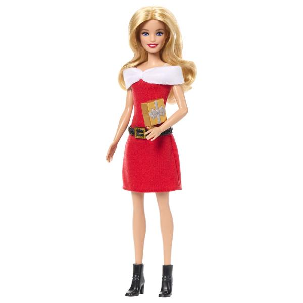 Papusa Barbie Style Craciunita aduce atmosfera sarbatorilor intr-o tinuta festiva inspirata de Craciun Barbie poarta o rochie rosie eleganta cu detalii albe pufoase in zona umerilor si curea neagra cu catarama aurie completata de pantofi si accesorii asortate Designul festiv o face potrivita pentru joaca tematica de sarbatori dar si pentru colectie Copiii pot recrea momente de Craciun si pot inventa propriile povesti alaturi de Barbie Varsta recomandata 3 ani