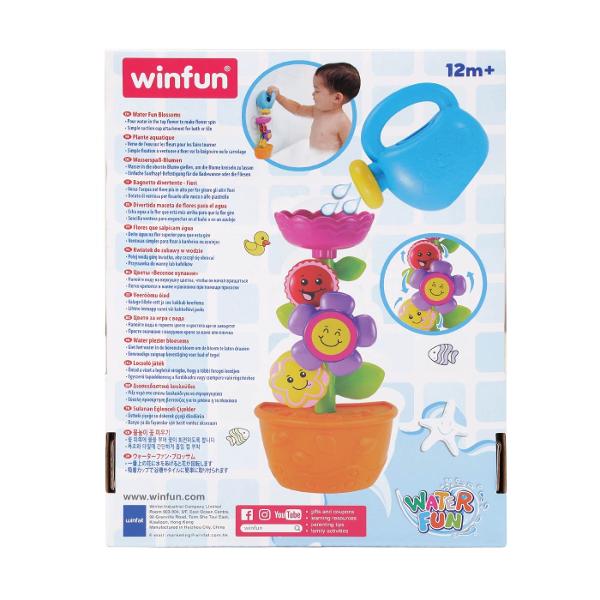 Water Fun Floare Jucarie De Baie este o jucarie interactiva pentru baie conceputa pentru a transforma timpul petrecut in apa intr-o activitate distractiva Setul include flori pentru joaca in apa si o stropitoare Copilul poate turna apa in floarea din partea superioara iar mecanismul pune florile in miscare si le face sa se roteasca Jucaria se fixeaza simplu pe cada sau pe faianta cu ajutorul ventuzei si este usor de golit dupa utilizare pentru o curatare si intretinere usoara Recomandata 