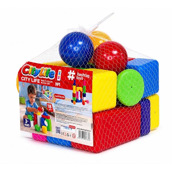 Primele descoperiri in lumea constructiilor incep cu setul colorat &bdquoCity Life Mini Plasa 1&rdquo Acest set este creat special pentru micii exploratori care adora sa construiasca sa experimenteze si sa inventeze propriile creatii Datorita pieselor mari si colorate copilul poate construi cu usurinta turnuri casute arcade si alte structuri interesante dezvoltandu-si imaginatia si creativitatea Jocul cu acest constructor ajuta la dezvoltarea motricitatii fine coordonarii 