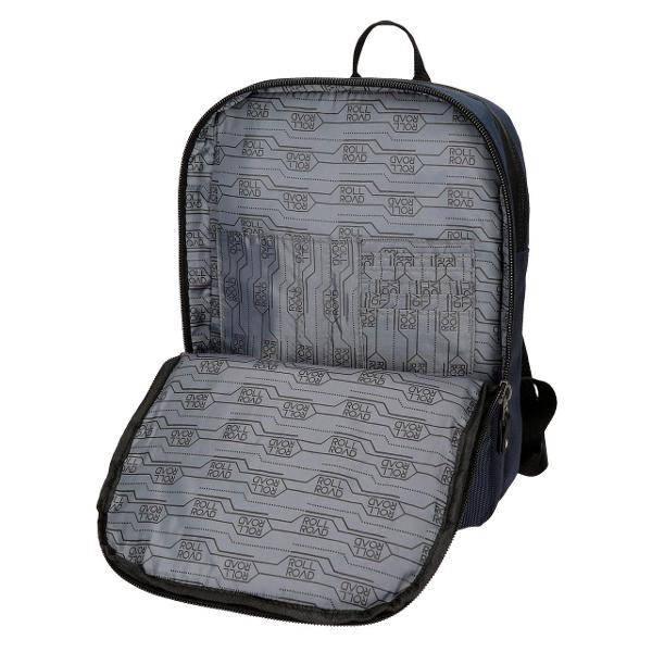 Rucsac Roll Road Stock - bretele ajustabile  ergonomice culoare albastru compartiment special pentru laptop dimensiune 27x36x12 cm material poliester 1 compartiment 1 buzunar frontal maner superior