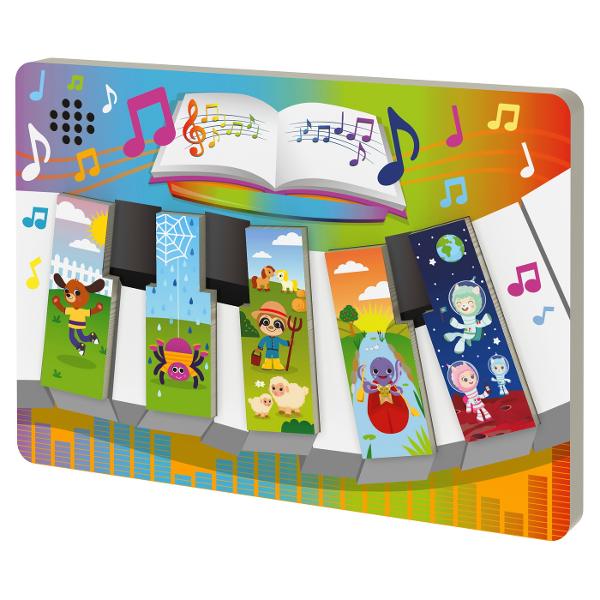 Puzzle din lemn in forma de pian cu sunete Piesele de puzzle din lemn durabile declanseaza note de pian Perfecte pentru mainile mici si ajuta la dezvoltarea abilitatilor de dexteritate Puzzle-urile sunt un instrument excelent de invatare care ii ajuta pe copii sa dezvolte abilitati cognitive precum recunoasterea culorilor si modelelor coordonarea ochi-mana potrivirea si multe altele Recomandat de la 3 ani in sus Necesita doua baterii AAA nu sunt incluse