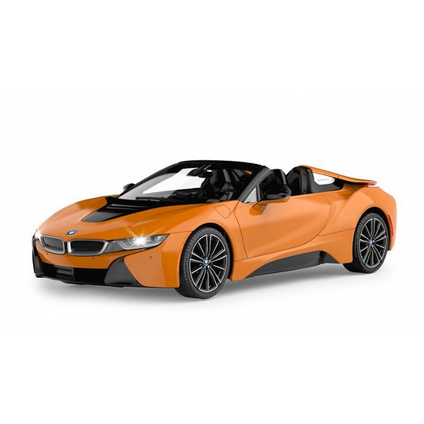 Copilul dumneavoastra se poate juca in voie cu masina cu telecomanda BMW I8 scara 1 la 12  oferita de brandul international Rastar Nicio cursa nu este imposibil de castigat cu acesta masinuta replica oficiala cu licenta a modelului original construita cu mare atentie la detalii Masinuta are proportiile ideale pentru momente pline de distractie si amuzament avand dimensiunile in centimetri dupa cum urmeaza  3818108Masinuta functioneaza pe frecventa de 27145MhzAlimentarea se face 