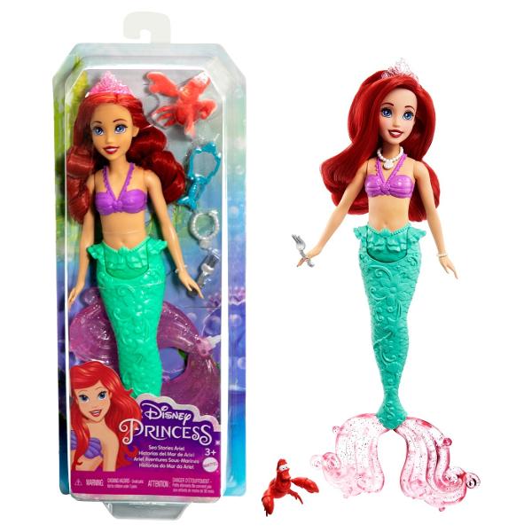 Daca copilul tau iubeste povestea si filmele cu Mica Sirena bucura-l cu acest set minunat Disney Princess Cu el copilul tau isi va dezvolta imaginatia si creativitatea si se va juca ore intregi cu personajele sale preferate Setul include frumoasa papusa Ariel cu par lung rosu si coada frumoasa si multicolora &Icircn plus copiii vor primi si o mini-figurina cu SebastienToate elementele din set sunt realizate din plastic de inalta calitateSetul este potrivit pentru copii cu varsta 