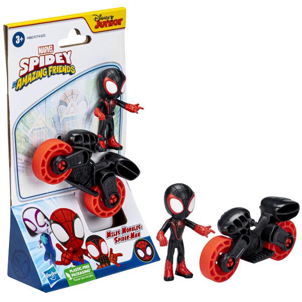 Este timpul Spidey Aceste jucarii Spidey and His Amazing Friends vin cu o silueta si o motocicleta pentru o joaca plina de actiune Silueta de 25 inci poate merge cu adevarat cu bicicleta astfel incat prescolarii isi pot imagina ca se vor ajuta cu echipa Spidey Cu aceste seturi de figurine si vehicule Marvel prescolare distractia este la o plimbare distanta Aceste seturi de jucarii Spidey sunt cadouri grozave de sarbatori sau de ziua de nastere pentru copiii de la 3 ani in sus care iubesc 