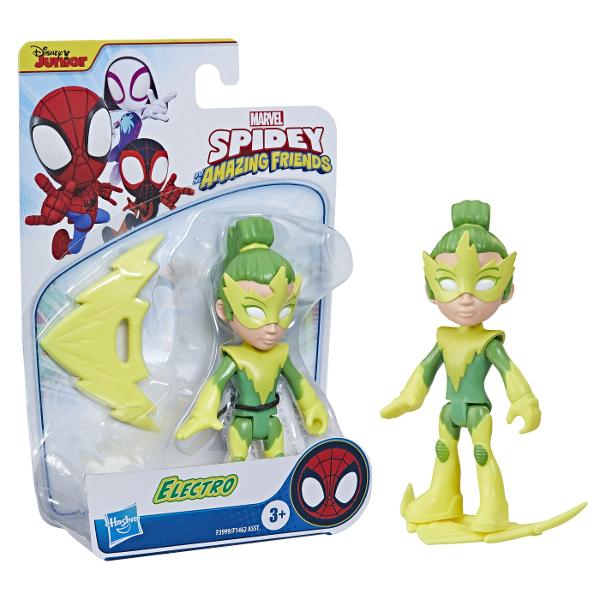 Spidey si prietenii lui uimitori sunt pregatiti de aventuri cu panza de paianjen cu aceste figurine inspirate de noul desen animat Figurinele de 10 cm au 6 puncte de articulatie si design specific Copiii pot colectiona intreaga echipa pentru a retrai aventuri pline de distractie la fel ca in serial Fiecare figurina dispune de un accesoriu specific personajului Sortimentul include personajele Spider-Man Miles Morales Spinn Ghost-Spider Ghost si Green Goblin Fiecare figurina se vinde 