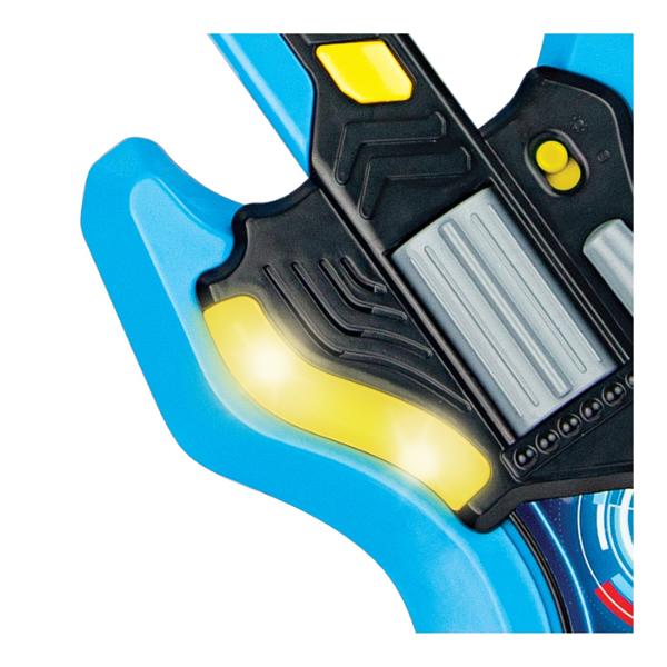 Winfun Chitara Rock este jucaria ideala pentru micii muzicieni in devenire Cu 8 butoane de fret si efecte de lumina aceasta ofera o experienta interactiva si captivanta Chitara emite muzica rock energica si efecte sonore care vor incanta copiii Cu un design vibrant si sunete rock autentice aceasta chitara este perfecta pentru dezvoltarea abilitatilor muzicale ale copiilor si stimularea imaginatiei