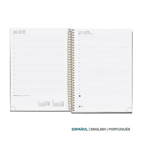 Agenda cu spira Miquelrius Plus 155x213 mm datata zilnic Anemone Natura MR34539