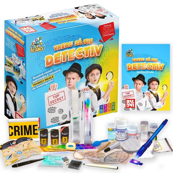 Te fascineaz&259; munca detectivilor &538;i-ai dori s&259; &537;tii ce tehnici folosesc pentru a prinde infractorii Exploreaz&259; metode de investiga&539;ie reale &537;i rezolv&259; cazurile ca un profesionist cu super kitul Vreau s&259; fiu detectivPreg&259;te&537;te-te pentru cele mai tari experien&539;e din via&539;a ta Amenajeaz&259;-&539;i un loc &icirc;n care s&259;-&539;i po&539;i organiza un mic laborator de investiga&539;ie &537;i lucreaz&259; la 
