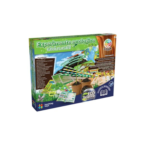 Descopera stiinta ecologica cu acest SET EXPERIMENTE ECOLOGICE educativ perfect pentru a invata despre sustenabilitate si protejarea planetei Cu aceasta jucarie vei realiza experimente amuzante si interactive care arata cum stiinta poate ajuta la protejarea naturii Invata cat de important este fiecare gest si cum micile schimbari pot avea un impact mare pentru viitorul planetei noastre Ideal pentru tinerii oameni de stiinta care vor sa inteleaga impactul asupra mediului si sa dezvolte 