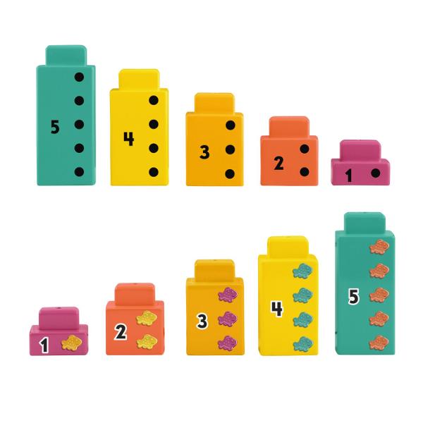 Jucaria educativa Fisher-Price Stivuibila Alligator ii ajuta pe copii sa invete concepte matematice de baza prin joc si interactiune Designul colorat in forma de crocodil transforma invatarea numerelor si a adunarilor simple intr-o activitate distractiva Setul include blocuri numerotate si un mecanism glisant care permite copiilor sa combine numerele si sa descopere rezultatul pe scala de calcul Prin manipularea pieilor si rezolvarea provocarilor simple copiii isi dezvolta gandirea logica 