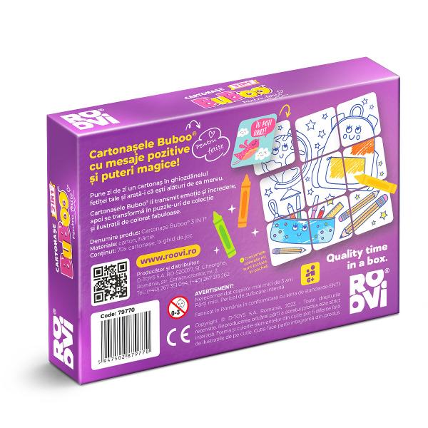 &Icirc;&539;i dore&537;ti un joc plin de magie care s&259;-i ofere micu&539;ei tale curaj &537;i &icirc;ncredere &icirc;n for&539;ele proprii chiar &537;i atunci c&acirc;nd nu e&537;ti l&acirc;ng&259; ea Ai vrea s&259; o &539;ii c&acirc;t mai departe de ecrane &537;i s&259;-i stimulezi creativitatea &icirc;ntr-un mod distractiv &537;i adaptat v&acirc;rsteiF&259; cuno&537;tin&539;&259; cu Cartona&537;ele Buboo 3 &icirc;n 1 pentru feti&539;e 