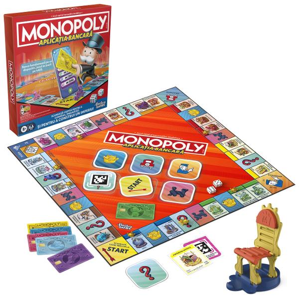 Jocul Monopoly Aplicatia Bancara In Limba Romana este primul joc Monopoly asistat de aplicatii pentru operatiuni bancare usoare mini-jocuri si multe altele In acest joc de societate usor de jucat pentru copii jucatorii se bucura de jocul clasic Monopoly pe tabla dar aplicatia este Bancherul si Banca Fara bani sau numaratoare Pentru a incepe descarcati aplicatia Monopoly se pot aplica tarife de date pentru descarcarea si achizitii in aplicatie si plasati un dispozitiv inteligent in 