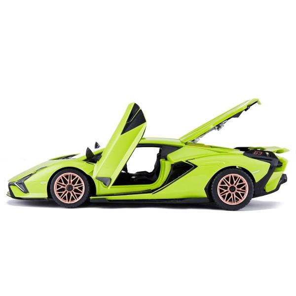 Kitul de Asamblare RC LAMBORGHINI SIAN FKP 37 de la Rastar este o jucarie inovatoare si captivanta perfecta pentru copiii de peste 8 ani si pasionatii de masini Acest set DIY ofera o experienta interactiva completa permitand utilizatorului sa construiasca pas cu pas o replica detaliata a celebrului model LAMBORGHINI SIAN FKP 37 la scara 118 Kitul contine 72 de piese din plastic usor de imbinat precum si o telecomanda performanta ce functioneaza pe frecventa de 24 GHz asigurand un control 