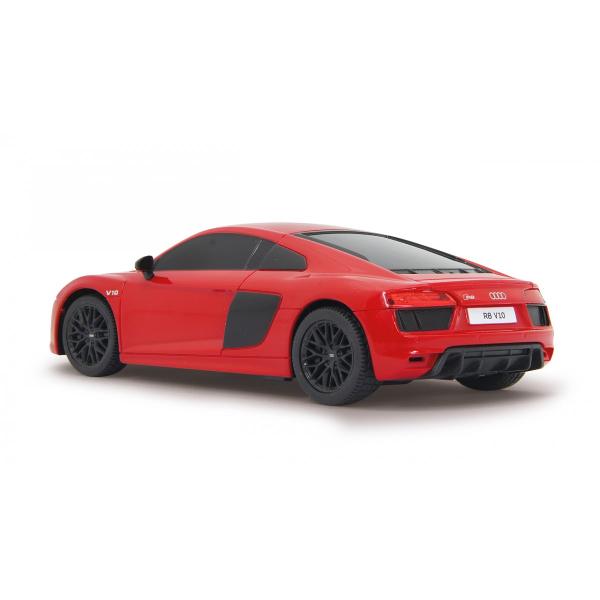 Copilul dumneavoastra se poate juca in voie cu masina cu telecomanda Audi R8 scara 1 la 24 oferita de brandul international Rastar Nicio cursa nu este imposibil de castigat cu acesta masinuta replica oficiala cu licenta a modelului original construita cu mare atentie la detalii Masinuta are proportiile ideale pentru momente pline de distractie si amuzament avand dimensiunile in centimetri dupa cum urmeaza  1899252Masinuta functioneaza pe frecventa de 24GAlimentarea se face astfel  