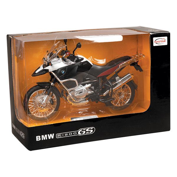 Motocicleta are proportiile ideale pentru momente pline de distractie si amuzament avand dimensiunile in centimetri dupa cum urmeaza  225913 Motocicleta metalica Bmw Rs1200 scara 1 la 9 are anvelope de cauciuc si un design detaliat realizat din materiale metalice turnate cu accesorii realizate din material plastic de calitate superioara Copilul dumneavoastra se poate juca in voie cu motocicleta metalica Bmw Rs1200 de la brandul international Rastar Nicio cursa nu este imposibil de 
