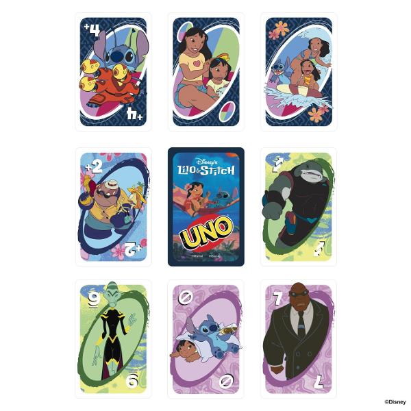 Joc De Carti UNO Disney Lilo Stitch aduce distractia jocului clasic UNO intr-o editie tematica inspirata din universul Disney Lilo &amp Stitch Cartile sunt decorate cu ilustratii colorate ale personajelor indragite iar jocul pastreaza regulile rapide si usor de invatat potriveste cartile dupa culoare sau numar si foloseste cartile speciale pentru a schimba cursul jocului Editia include si o regula speciala tematica care adauga mai multa actiune si distractie fiecarei runde Produsul este 