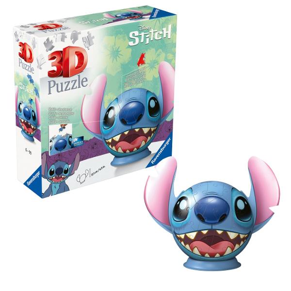 Creeaza constructii 3D unice cu puzzle&8209;urile 3D de la Ravensburger Descopera modul tridimensional de asamblare a puzzle&8209;urilor realizate din material plastic rigid care permite stabilitatea constructiei fara a folosi lipici Obiectele asamblate nu se desprind iar piesele se imbina ferm intre ele Materialul folosit pentru producerea elementelor este usor de curatat  este suficient sa folosesti o carpa umeda Globul Stitch este ideal pentru fanii acestui personaj Sfera cu acest 