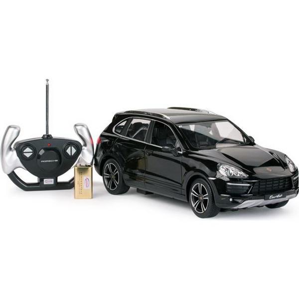 Copilul dumneavoastra se poate juca in voie cu masina cu telecomanda Porsche Cayenne Turbo scara 1 la 14 oferita de brandul international Rastar Nicio cursa nu este imposibil de castigat cu acesta masinuta replica oficiala cu licenta a modelului original construita cu mare atentie la detalii Masinuta are proportiile ideale pentru momente pline de distractie si amuzament avand dimensiunile in centimetri dupa cum urmeaza  346139122Masinuta functioneaza pe frecventa de 24GAlimentarea 