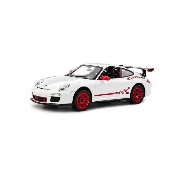 Copilul dumneavoastra se poate juca in voie cu masina cu telecomanda Porsche Gt3 scara 1 la 14 oferita de brandul international Rastar Nicio cursa nu este imposibil de castigat cu acesta masinuta replica oficiala cu licenta a modelului original construita cu mare atentie la detalii Masinuta are proportiile ideale pentru momente pline de distractie si amuzament avand dimensiunile in centimetri dupa cum urmeaza  31913997Masinuta functioneaza pe frecventa de 24GAlimentarea se face 