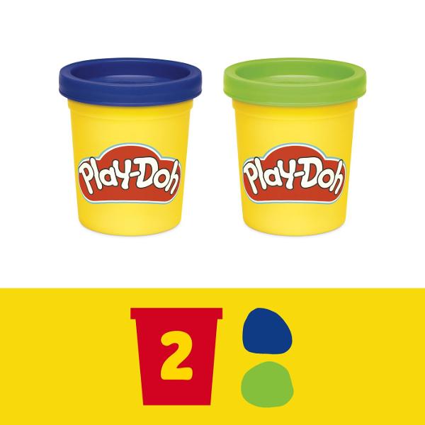 Setul Play-Doh Mini ofera copiilor o modalitate distractiva de a modela si crea diferite forme din plastilina Cu ajutorul presei si al accesoriilor incluse plastilina poate fi presata prin diverse sabloane pentru a obtine modele forme si decoratiuni variate Setul include 2 recipiente cu plastilina Play-Doh in culori diferite cu o cantitate totala de 113 g precum si accesorii pentru modelare si decupare Activitatea stimuleaza creativitatea imaginatia indemanarea si motricitatea fina 